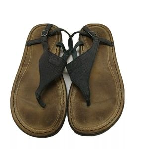 UGG Women's Sefina 3132 Brown Leather Thong Sandals SZ US 8 Great Condition